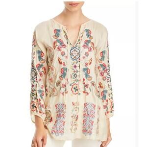 NWT ~ JOHNNY WAS Akira Embroidered Boho Biya Bohemian Blouse ~ Plus Size XXL